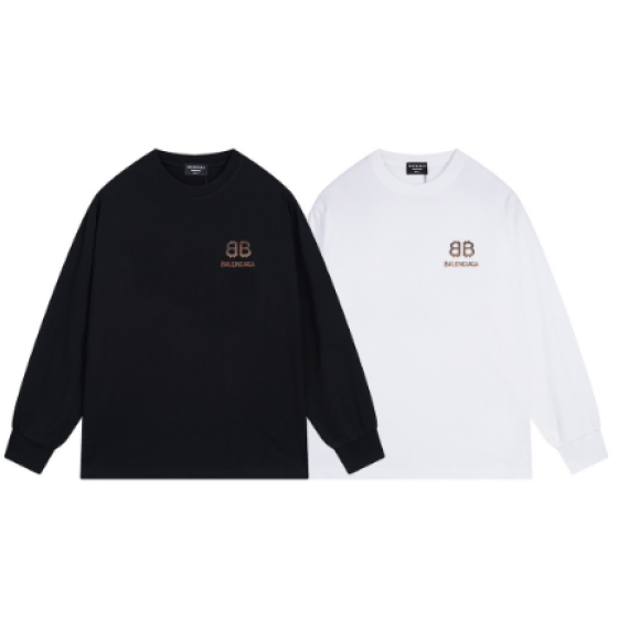 Balenciaga long-sleeved shirt with distressed graffiti logo print.